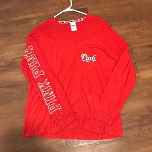Long sleeve pink tee